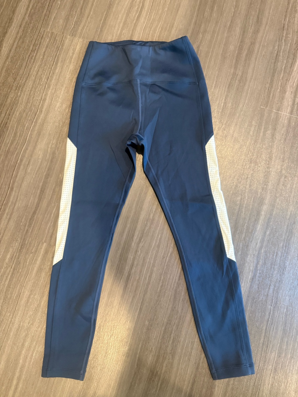 ZYIA Navy Leggings with White Side Panels